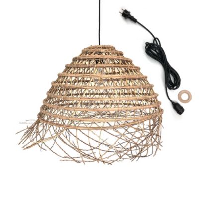 suspension extérieure E27 beige Filipa Lumisky l.64 x h. 38 x p.64 x ø 64 cm