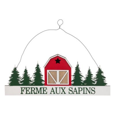 Suspension De Noël - Paire De Ski Avec Branches Et Déco Jute