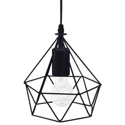 Suspension filaire Ida noire - métal D19 cm - Atmosphera