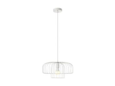 Suspension filaire style design  en métal - D. 40 x  H. 130 cm - Blanc - ANDROMAQUE