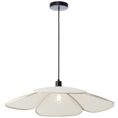 Suspension fleur Capucine lin beige IP20 E27 20W Ø80 x H.120cm Brilliant