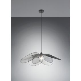 Suspension fleur métal noir IP20 E27 60W Ø87 x H.150 cm Reality Leuchten