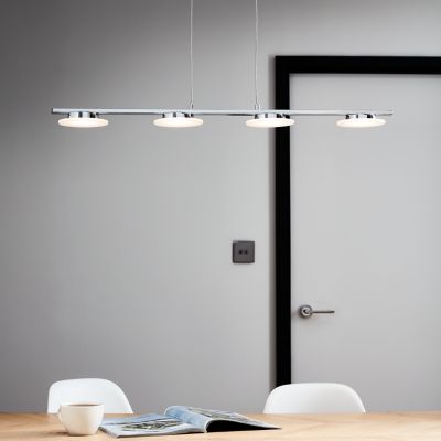 Suspension Giedi 4 LED intégrée argent