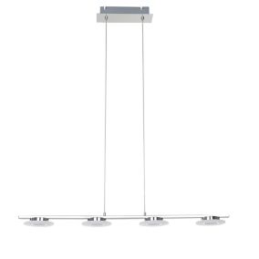 Suspension Giedi 4 LED intégrée argent