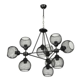 Suspension Grinstead 96 x 83 x 83 cm 10 x E27 noir lux.pro