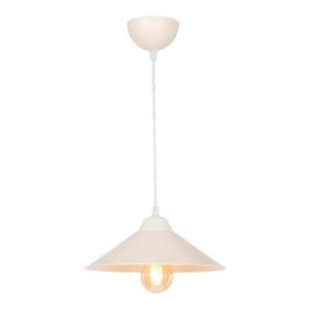 Suspension Hereford en plastique hauteur 48 cm E27 blanc crème lux.pro