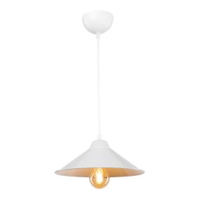 Suspension Hereford en plastique hauteur 48 cm E27 blanc lux.pro