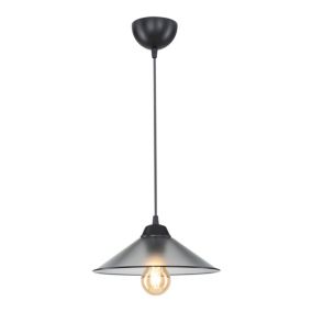 Suspension Hereford en plastique hauteur 48 cm E27 noir gris lux.pro