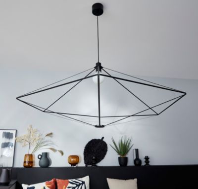 Suspension Heyka E27 IP20 noir 120 cm