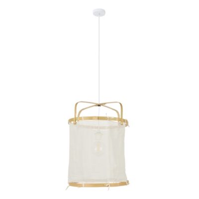 Suspension Hikari E27 40W IP20 ⌀38xH.125cm bambou coloris naturel Corep