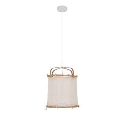 Suspension Hikari E27 40W IP20 ⌀38xH.125cm bambou coloris naturel Corep