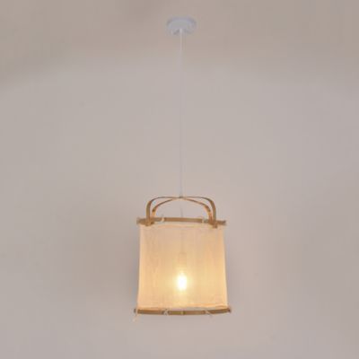 Suspension Hikari E27 40W IP20 ⌀38xH.125cm bambou coloris naturel Corep