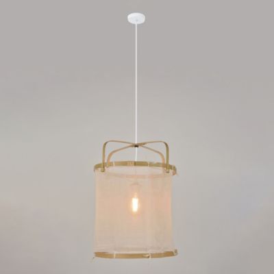 Suspension Hikari E27 40W IP20 ⌀38xH.125cm bambou coloris naturel Corep