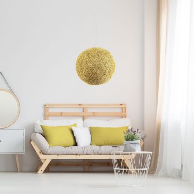 Suspension - HOME DECO FACTORY - Moutarde - Tissée - 30 cm