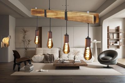 Suspension HONI style industriel en bois clair