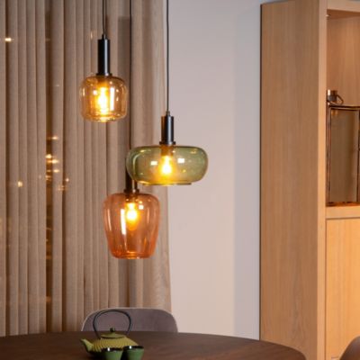 Suspension Ilona en verre colorés 3 lampes IP20 3 x E27 120W H.174cm Lucide