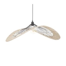 Suspension industrielle Atmosphera - Métal noir et corde beige - L 75 cm