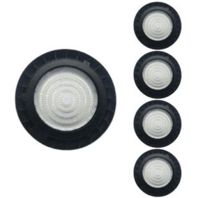 Suspension Industrielle LED HighBay UFO 150W IP65 90degrés (Pack de 5) - Blanc Froid 6000K - 8000K - SILAMP