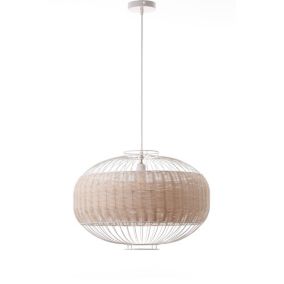 Suspension intérieur VALENTINA WHITE Beige Rotin D55CM