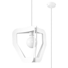 Suspension irrégulier en métal blanc 33 x 130 cm