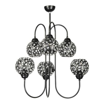Suspension Kelso 73 x 53 x 53 cm 6 x E27 noir lux.pro