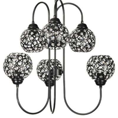 Suspension Kelso 73 x 53 x 53 cm 6 x E27 noir lux.pro