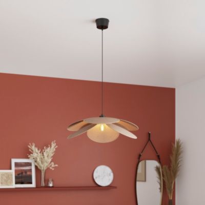 Suspension Kenya E27 15W ⌀70xH.100cm noir GoodHome