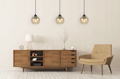 Suspension élégante Haga abat-jour globe miel 1xE27 Light Home LH ...