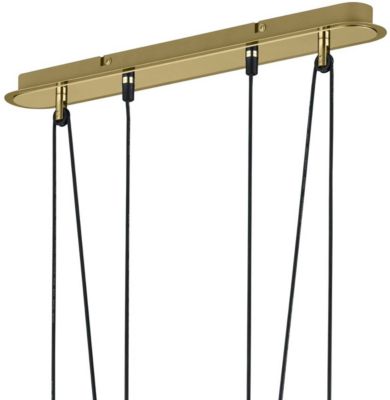 TRIO, Suspension, Levisto Incl. 4 X LED,E14,4,9 Watt,3000K,470 Lm. Verre, Albâtre, Corps: Métal, Nickel Mat L:80,0cm, L:11,0cm, H:160,0cm Hauteur Réglable,Non Variable