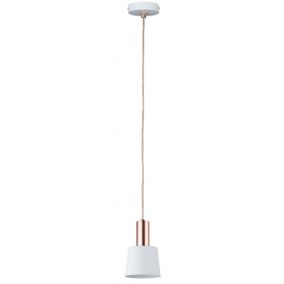 Suspension LED E14 Max 20W AC230V 120mm Blanc/Cuivre