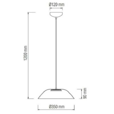 Suspension LED gamelle blanc 6W (Eq. 48W) Diam. 350mm
