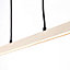Suspension LED intégrée Arion métal noir et bois beige blanc chaud 24W IP20 L.103 x H.150 Brillant
