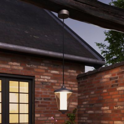 Suspension LED intégrée E27 Haro 1000lm 11W IP44 GoodHome gris anthracite