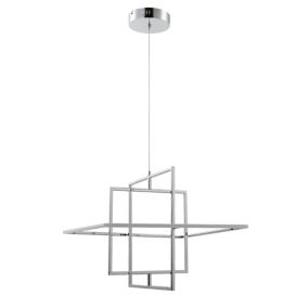 Suspension LED intégrée Kohmani 1700lm 30W IP20 GoodHome argent