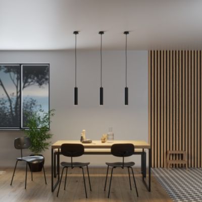 Suspension LED intégrée Suartone noir 800lm 10.5W IP20 GoodHome