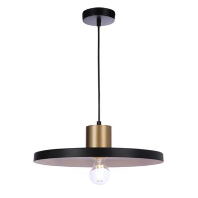 Suspension Livingstone IP20 Ø38 x H.12 cm Lussiol métal noir
