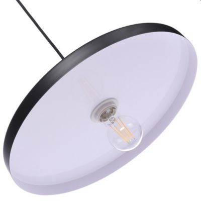 Suspension Livingstone IP20 Ø38 x H.12 cm Lussiol métal noir