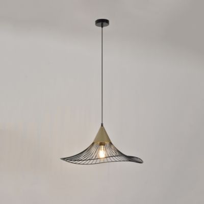 Suspension Lizzie E27 60W IP20 ⌀60xH.125cm noir et laiton Corep