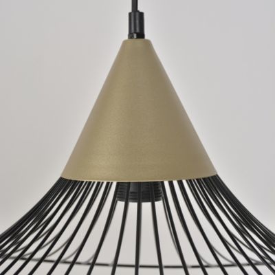 Suspension Lizzie E27 60W IP20 ⌀60xH.125cm noir et laiton Corep