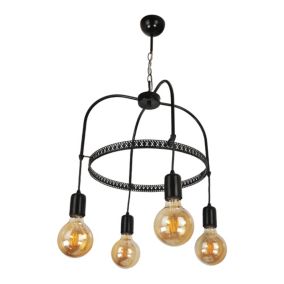 Suspension Llandudno 78 x 43 x 43 cm 4 x E27 noir lux.pro