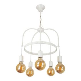 Suspension Llandudno 78 x 43 x 43 cm 5 x E27 blanc lux.pro