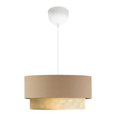 Suspension Loughborough E27 hauteur 70 cm beige jaune lux.pro
