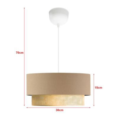 Suspension Loughborough E27 hauteur 70 cm beige jaune lux.pro