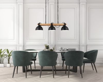 Suspension Lubenham 3 lumières E27 IP20 28W L.90xl.20xH.108,5cm noir Eglo