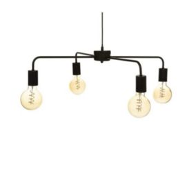 Suspension Luminaire 4 Lampes en Métal noir D 69 cm - Atmosphera