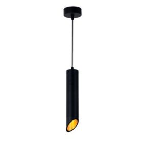 Suspension Luminaire Biseautée GU10 IP20 30cm Noir / Or - SILAMP