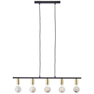 Suspension lumineuse Kerry variable E27 A60 40W IP20 laiton noir mat Brillant