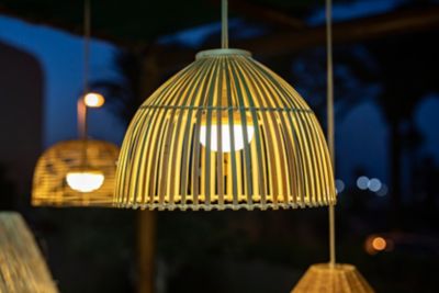 Suspension lumineuse LED Reona ⌀43,5cm 500lm IP54 9W Réglable de chaud à neutre New Garden naturelle