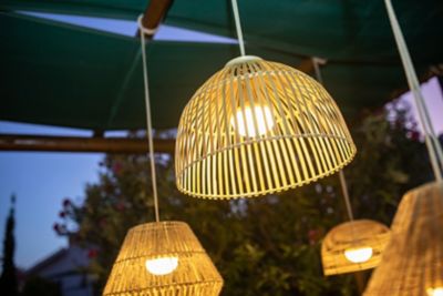 Suspension lumineuse LED Reona ⌀43,5cm 500lm IP54 9W Réglable de chaud à neutre New Garden naturelle