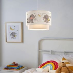 Suspension Lurgan pour enfant E27 70 cm motif d'éléphant lux.pro